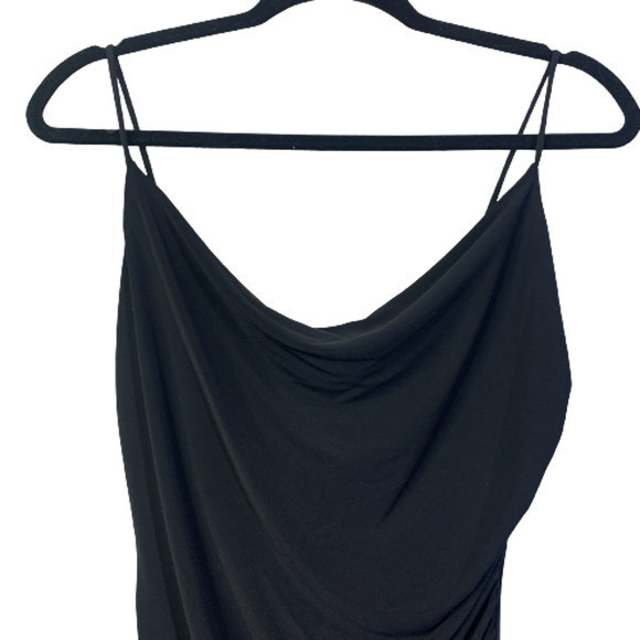 LAUNDRY x SHELLI SEGAL Black Spaghetti Strap Ruched Sheath Dress‎ - Picture 2 of 12